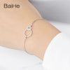 BAIHE Solid 18K Yellow Gold(AU750) 0.14ct H/SI Round Full CUT 100% Genuine Natural Diamonds Wedding Trendy Jewelry Gift Bracelet