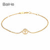 BAIHE Solid 18K Yellow Gold(AU750) Certified Engagement & Wedding Women Trendy Fine Jewelry Fashion Gift Fashion Bracelet