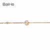 BAIHE Solid 18K Yellow Gold(AU750) Round Full CUT Genuine Natural Diamonds Engagement Gift Trendy Fine Jewelry Fashion Bracelet