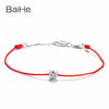 BAIHE Solid 18k White Gold(AU750) 0.10ct SI/H Round Full Cut 100% Natural Diamonds Women Engagement Fine Jewelry Gift Bracelet