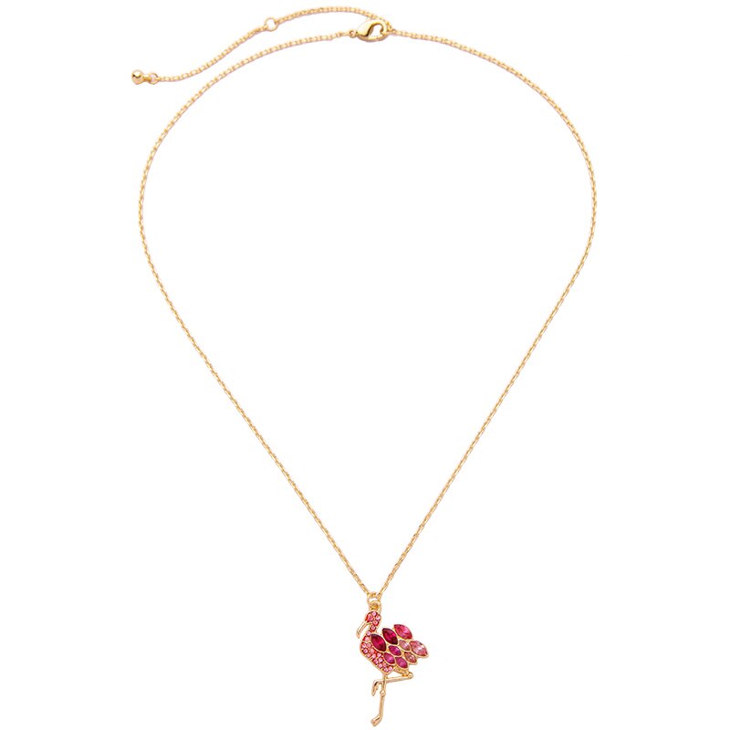 BALANBIU Crystal Necklace For Women Pineapple Flamingo Coconut Tree Pendant Necklace Gold Color Jewelry