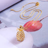 BALANBIU Crystal Necklace For Women Pineapple Flamingo Coconut Tree Pendant Necklace Gold Color Jewelry