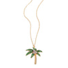 BALANBIU Crystal Necklace For Women Pineapple Flamingo Coconut Tree Pendant Necklace Gold Color Jewelry