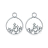 100% 925 Sterling Silver Sparkling CZ Tree of Life Circle Earrings Jackets for Women Sterling Silver Jewelry SCE354-1X