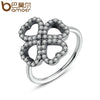 16mm Heart Clover Silver Color Finger Rings 3 Size Wholesale Cheap Ring for Women Fashion Jewelry PA7216
