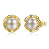 925 Sterling Silver Cultured Elegance Stud Earrings With White Fresh Water Cultured Pearl Sterling Silver Jewelry PAS420