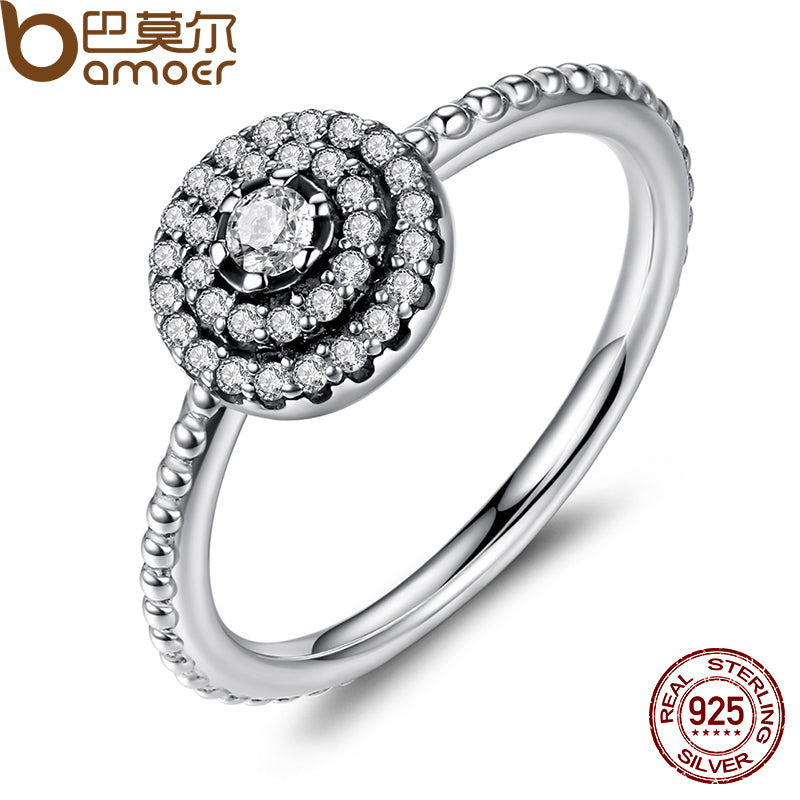 925 Sterling Silver Round Shape Radiant Elegance, Clear CZ Flower Finger Rings for Women ANNIVERSARY SALE 2020 PA7178
