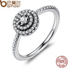 925 Sterling Silver Round Shape Radiant Elegance, Clear CZ Flower Finger Rings for Women ANNIVERSARY SALE 2020 PA7178