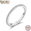 Classic 925 Sterling Silver High Quality Circle Clear CZ Geometric Stackable Rings for Women Wedding Jewelry Gift SCR066