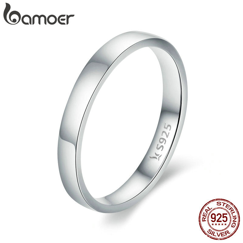 High Quality 925 Sterling Silver Wedding Ring Classic Round Finger Ring Women Wedding Engagement Jewelry Gift SCR343