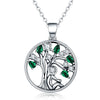 BAMOER Hot Sale 100% 925 Sterling Silver 2 Color Tree of Life AAA Zircon Pendant Necklaces for Women Jewelry Brincos SCN203