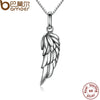 New Authentic 925 Sterling Silver Feather Wing Pendant Necklace High Quality Necklace Fine Jewelry SCN026