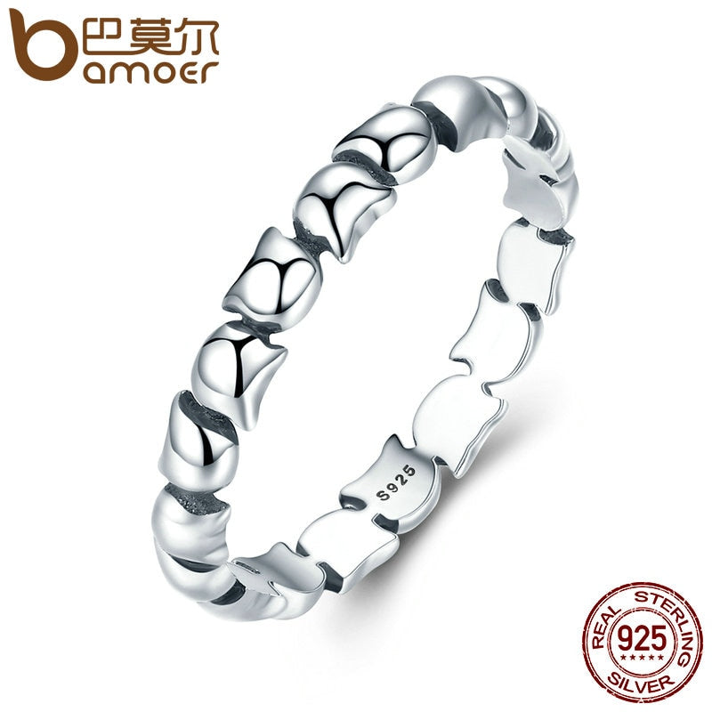 Original Design 925 Sterling Silver Cute Cat Stackable Finger Ring For Women Wedding Animal S925 Silver Jewelry SCR047