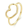 BAMOER Sterling Silver 925 Simple Minimalist Heart Finger Rings for Women Wedding Engagement Statement Jewelry SCR641