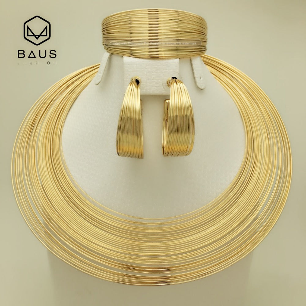 BAUS Eritrea Dubai indian arabic gold jewelry Set Ethiopian Gold color Nigerian wedding african beads jewelry set ethiopian gold