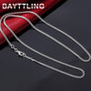 BAYTTLING 925 sterling silver 16/18/20/22/24/26/28/30 inches 2MM Full Sideways Chain Necklace For Women Men Gift Jewelry