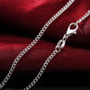 BAYTTLING 925 sterling silver 16/18/20/22/24/26/28/30 inches 2MM Full Sideways Chain Necklace For Women Men Gift Jewelry