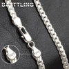 BAYTTLING S925 Sterling Silver Gold/Silver 8/18/20/24 Inch Side Chain Necklace For Women Men Jewelry Gifts
