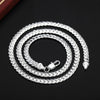 BAYTTLING S925 Sterling Silver Gold/Silver 8/18/20/24 Inch Side Chain Necklace For Women Men Jewelry Gifts