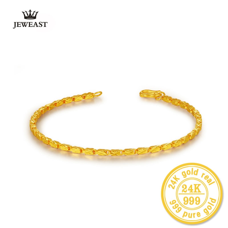 BBB 999 Gold Bracelet Genuine Gold Jewelry Boutique Fashion Female 24K pure Gold Bracelet Gifts SOLID FOR SELF GRIL BANGLE 2020