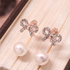 Bow pearl earrings For Women Wholesale