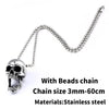 BEIER Bottle Opener 316l Stainless steel Skull Goat Head Pendant Necklace Biker Retro Vintage Hollowen Charm Jewelry BP8-461