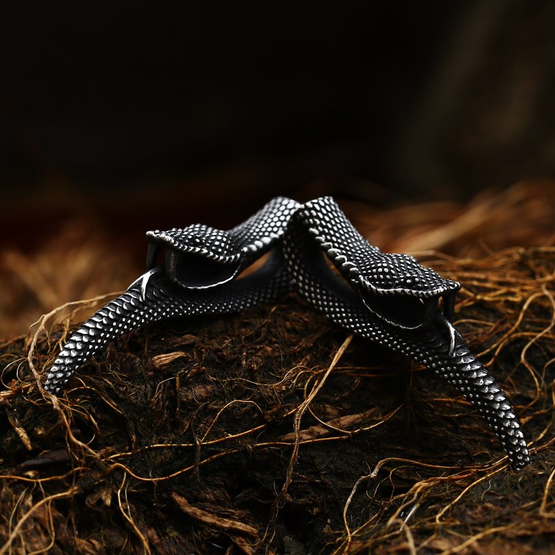 BEIER Vintage Lifelike Three-dimensional Women Men Snake Stainless Steel Pendant Chain Necklace Jewelry BP8-711