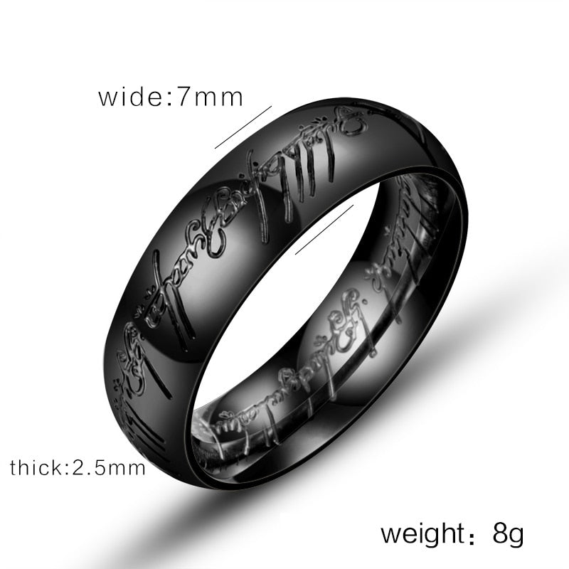 Gold Color Hobbit Gift Midi Ring Stainless Steel One Ring Of Power jewelry Lord of Ring Women and Men High Quality BR-R059