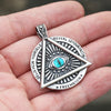 BEIER Stainless Steel religion Mystic Eye Of God pyramid Disc  Pendant Chain Necklace men Jewelry BP8-674