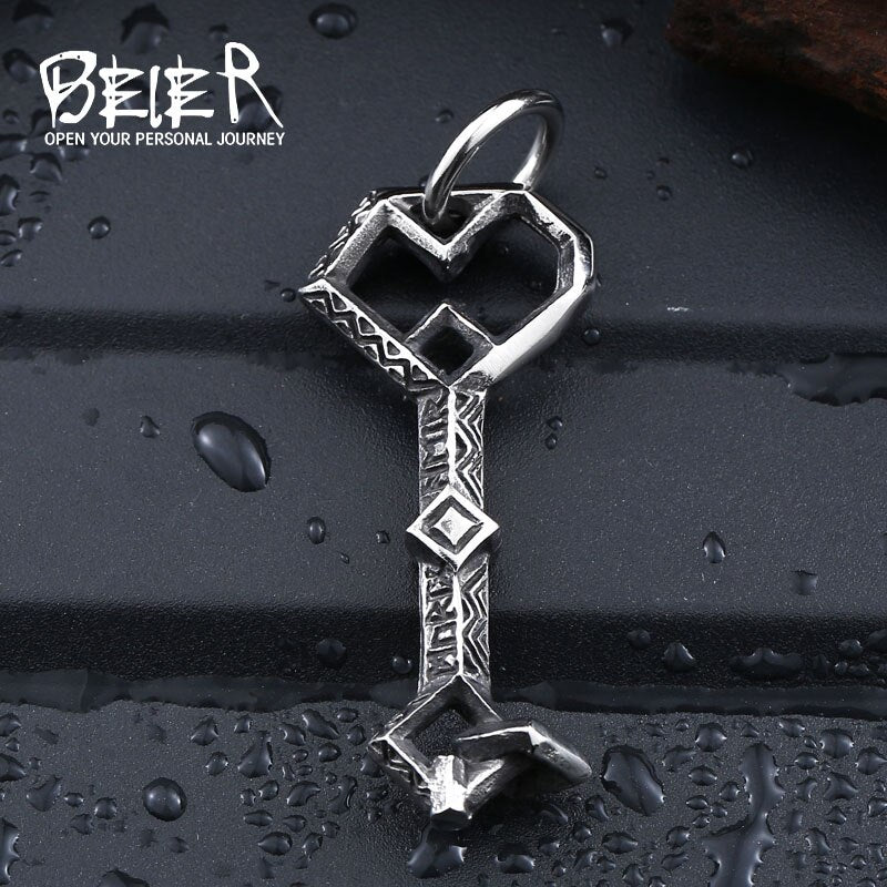 BEIER Vintage Jewelry Metal Stainless Steel Necklace for Men Jewelry key Pendant Necklace For Women Jewelry BP8-029