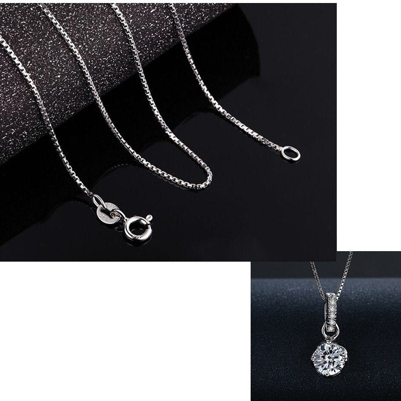 BEST GIFT 925 Sterling Silver Luxury Romantic Ball Necklaces & Pendants Chain For Women Fashion Jewelry Beautiful Maxi Necklace