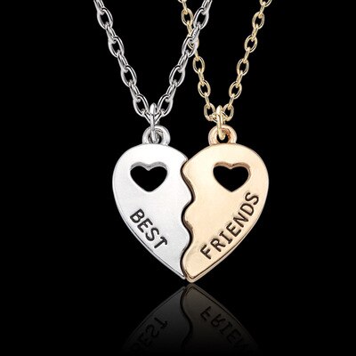 Matching Best Friend Necklace - Bff Necklace, Matching Heart