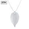 Fashion Silver Long Necklace for Women Girl Wedding Party Charm Maxi Design Leaf Pendant Necklaces Jewelry Gift Wholesale