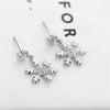 925 Sterling Silver Fashion Stud Earrings Lady Elegant Snowflake Sweet Zircon Earring S925 Fine Jewelry