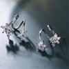 925 Sterling Silver Zircon Stud Earrings Flower Camber For Lady Elegant Earring Jewelry S925 Gift For Lover