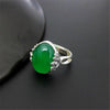 Fashion 100% S925 Sterling Thai Silver Rings Green Agate yellow agate Red Corundum Lotus Open Unisex Jewelry Ring