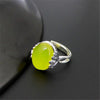 Fashion 100% S925 Sterling Thai Silver Rings Green Agate yellow agate Red Corundum Lotus Open Unisex Jewelry Ring