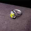 Fashion 100% S925 Sterling Thai Silver Rings Green Agate yellow agate red Corundum for gem Fox Open Unisex Jewelry