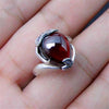 Fashion 100% S925 Sterling Thai Silver Rings Red Corundum Yellow Agate Garnet openings Open Unisex Jewelry Ring
