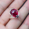 Fashion 100% S925 Sterling Thai Silver Rings Red Corundum Yellow Agate Garnet openings Open Unisex Jewelry Ring