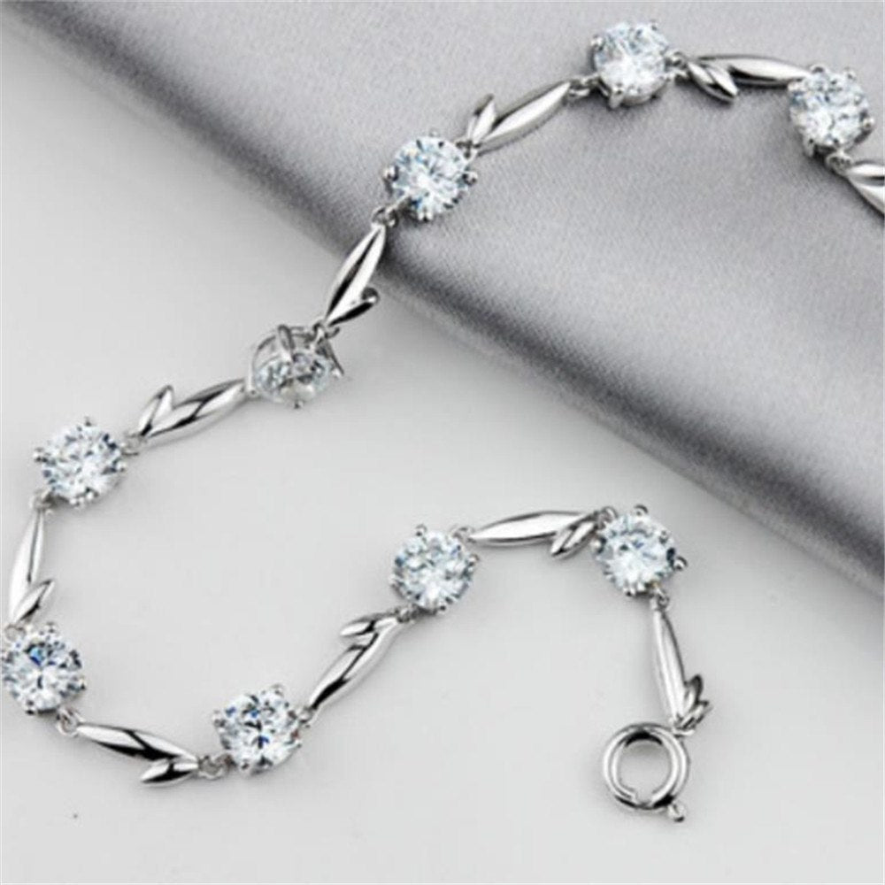 S925 Sterling Silver Bracelet Diamond Angel Feather Bracelet Adjustable Length Bracelet For Women's Party Jewelry