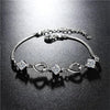 S925 Sterling Silver Bracelet Heart-Shaped Purple Diamond Women's Wedding Crystal Silver Jewelry Bracelets