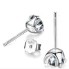 S925 Sterling Silver Earrings Fashion Temperament Simple Three Claw Micro Embedded AAA Zircon Stud Earrings