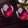 Women's 925 pure silver Earrings Agate Garnet Earrings, Korean Style Accessories