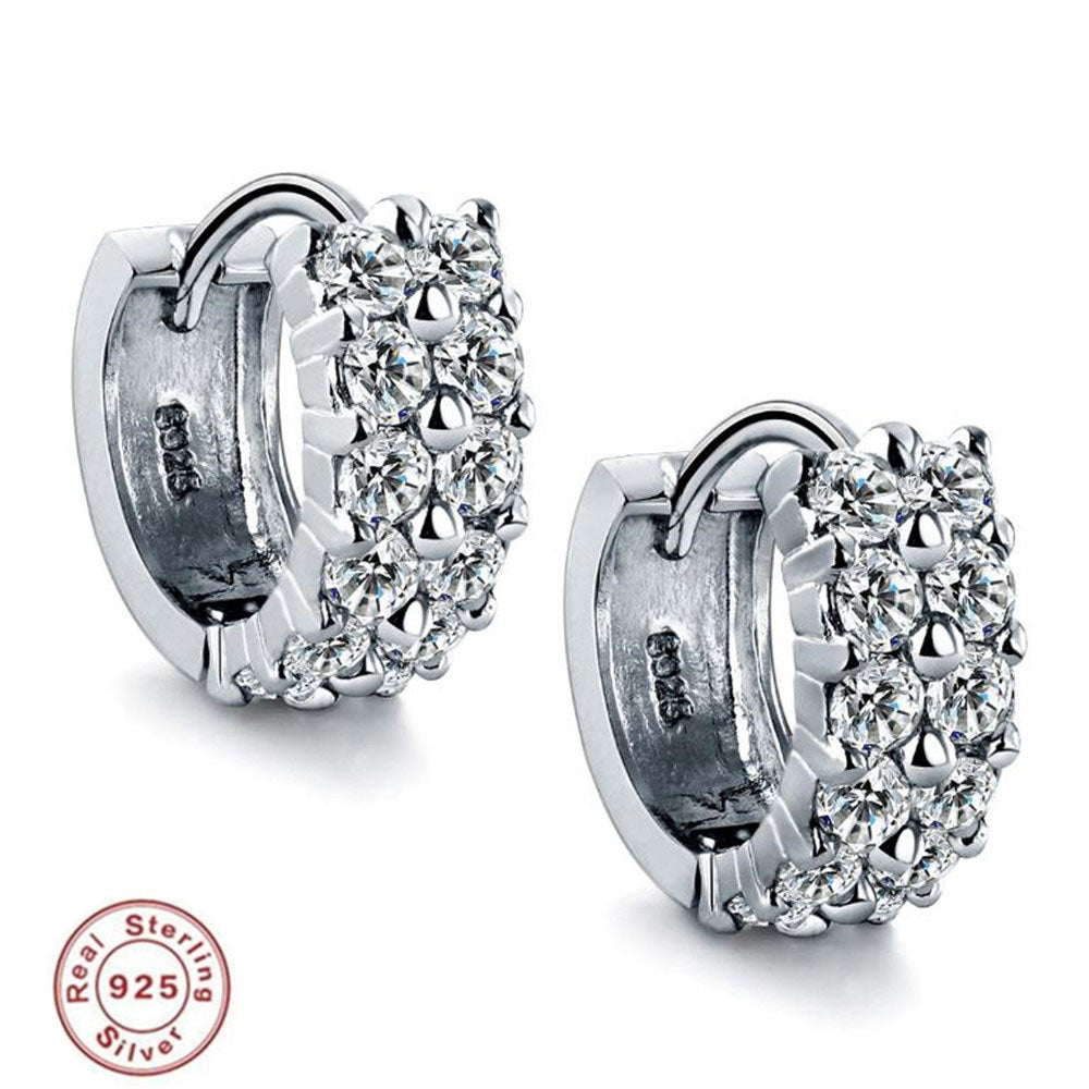 Women's S925 Sterling Silver Micro Inlaid AAA Zircon Stud Earrings High-Grade Diamond Engagement Earrings