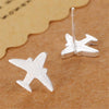 Women's S925 Sterling Silver Stud Earrings Fashion Simple Drawbench Aircraft Wedding Ceremony Earring Jewelry