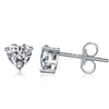 Women's S925 Strling Silver Earring Studs Exquisite Sea Heart Small Heart Shaped Inlaid Zircon Studs Jewelry