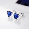 Women's S925 Strling Silver Earring Studs Exquisite Sea Heart Small Heart Shaped Inlaid Zircon Studs Jewelry