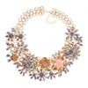 BK Woman Flower Necklace Multi-color Acrylic Crystal Resin Plant Style Collar Chunky Choker Jewelry Bib Chain