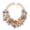BK Woman Flower Necklace Multi-color Acrylic Crystal Resin Plant Style Collar Chunky Choker Jewelry Bib Chain